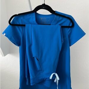 Royal blue figs scrub set xs petite